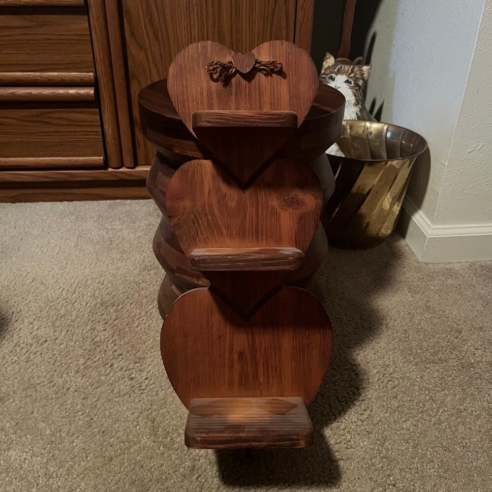 Vintage Wooden Heart Shelf